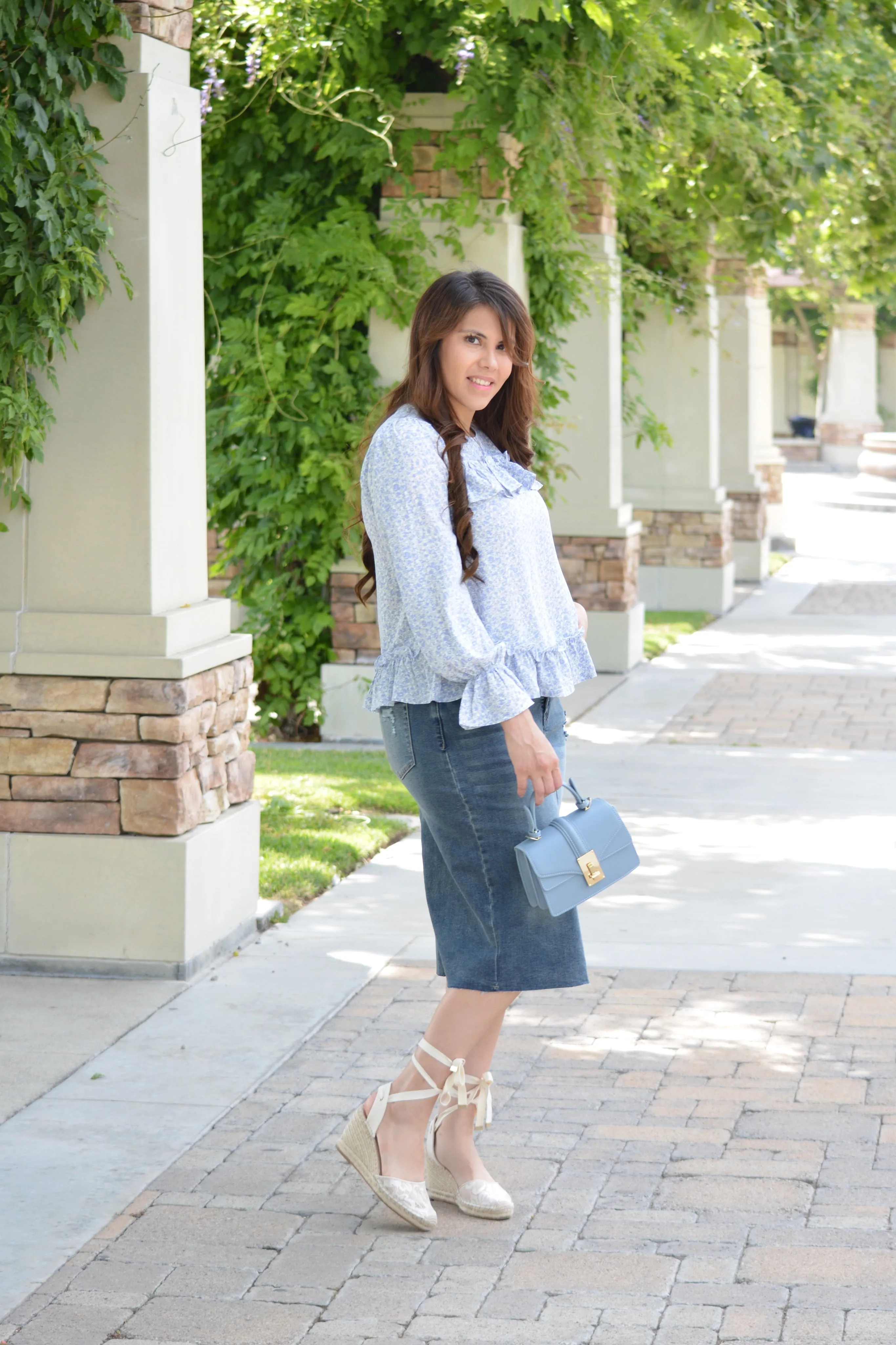 Havana Blue Distressed Skirt (Skirt Society Exclusive)