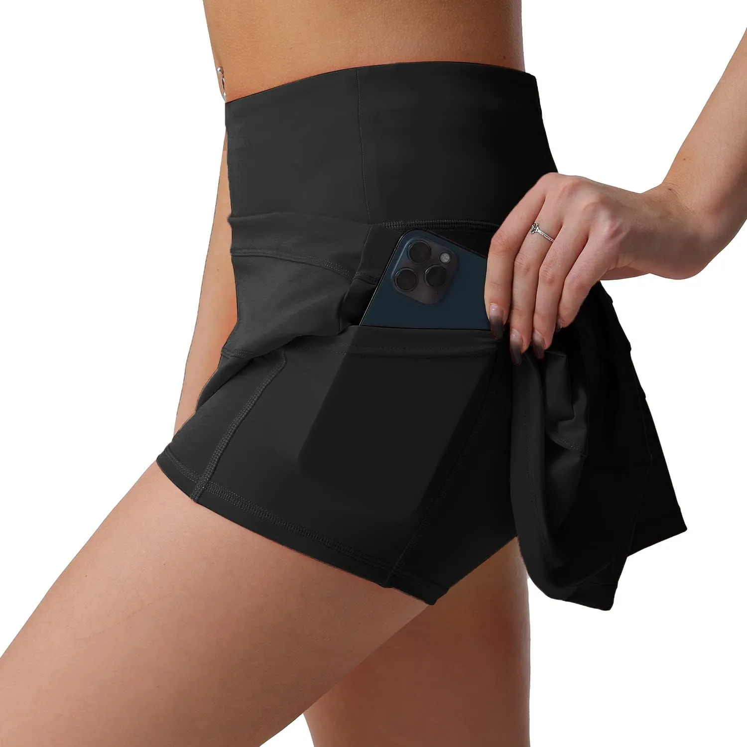 Husnainna High Waisted Pleated Tennis Skirt with Pockets Athletic Golf Skorts for Women Casual Workout Built-in Shorts