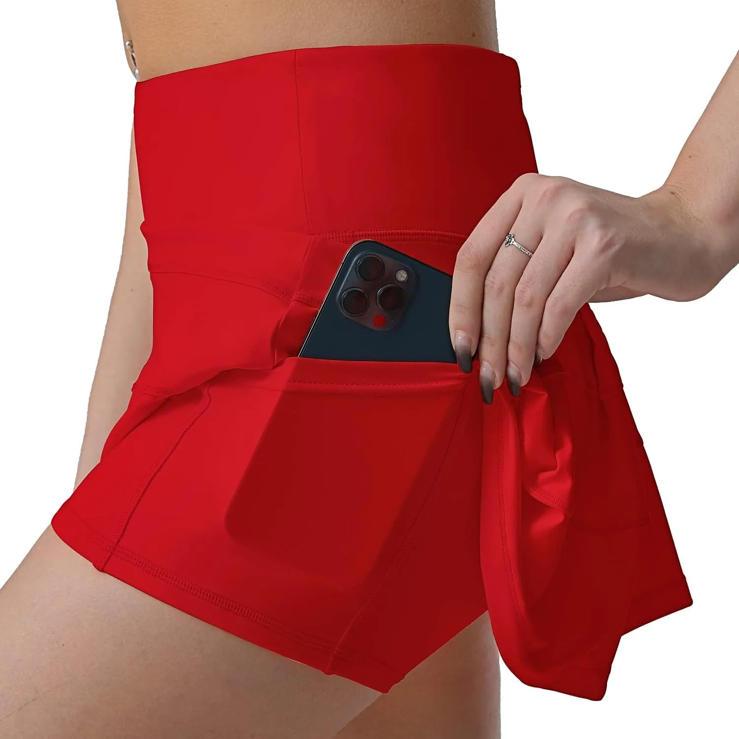 Husnainna High Waisted Pleated Tennis Skirt with Pockets Athletic Golf Skorts for Women Casual Workout Built-in Shorts