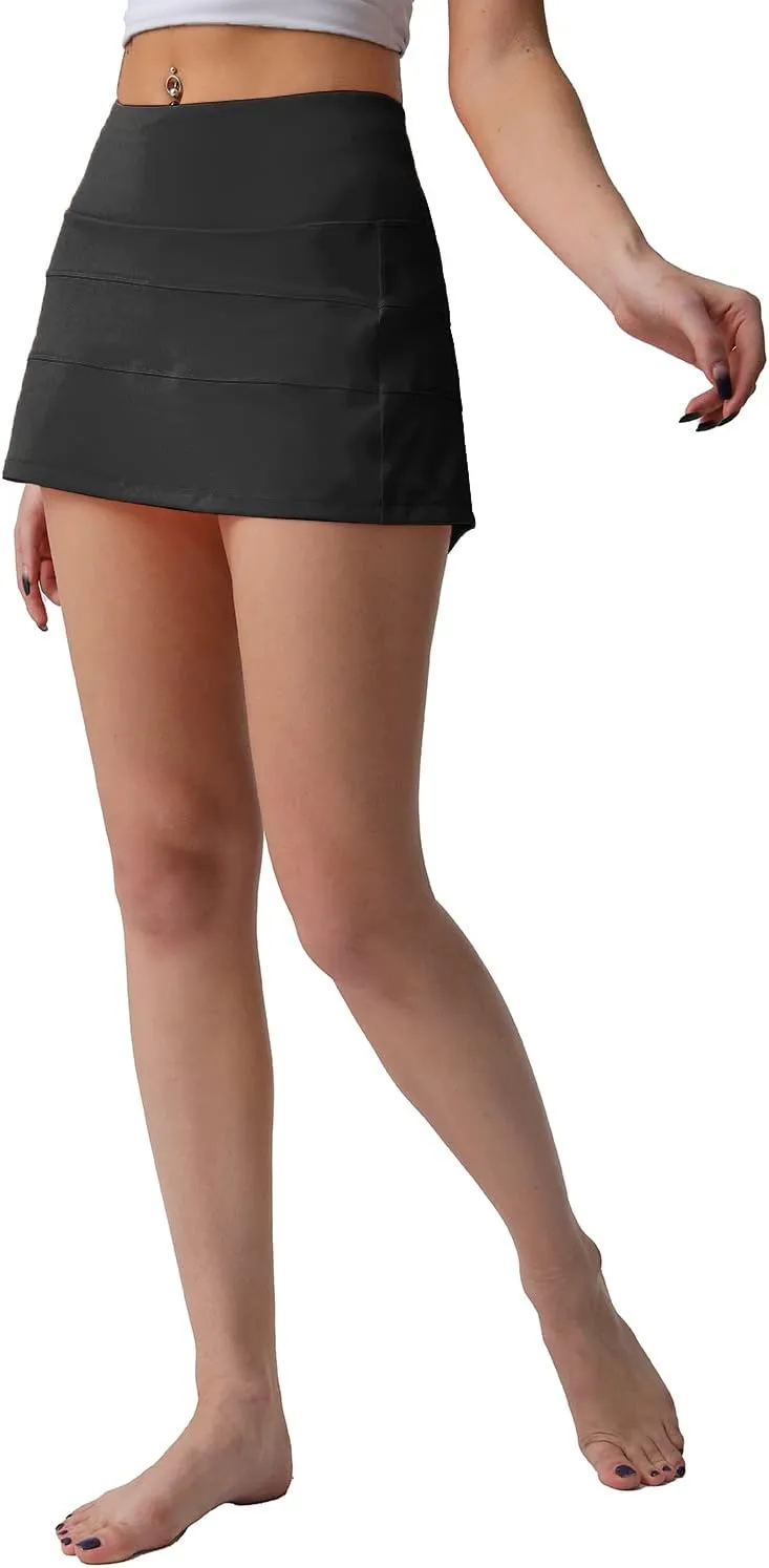 Husnainna High Waisted Pleated Tennis Skirt with Pockets Athletic Golf Skorts for Women Casual Workout Built-in Shorts