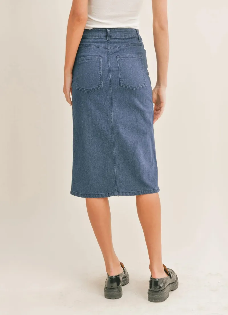 Jessica Denim Midi Skirt