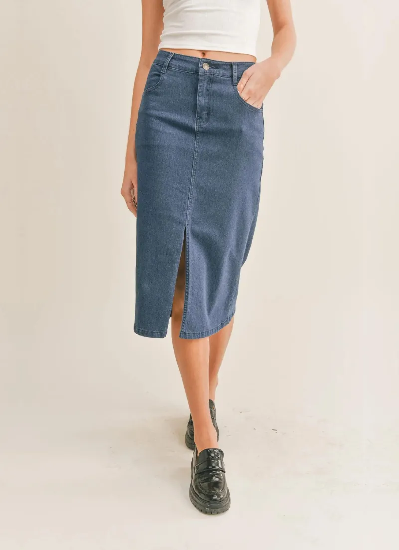 Jessica Denim Midi Skirt