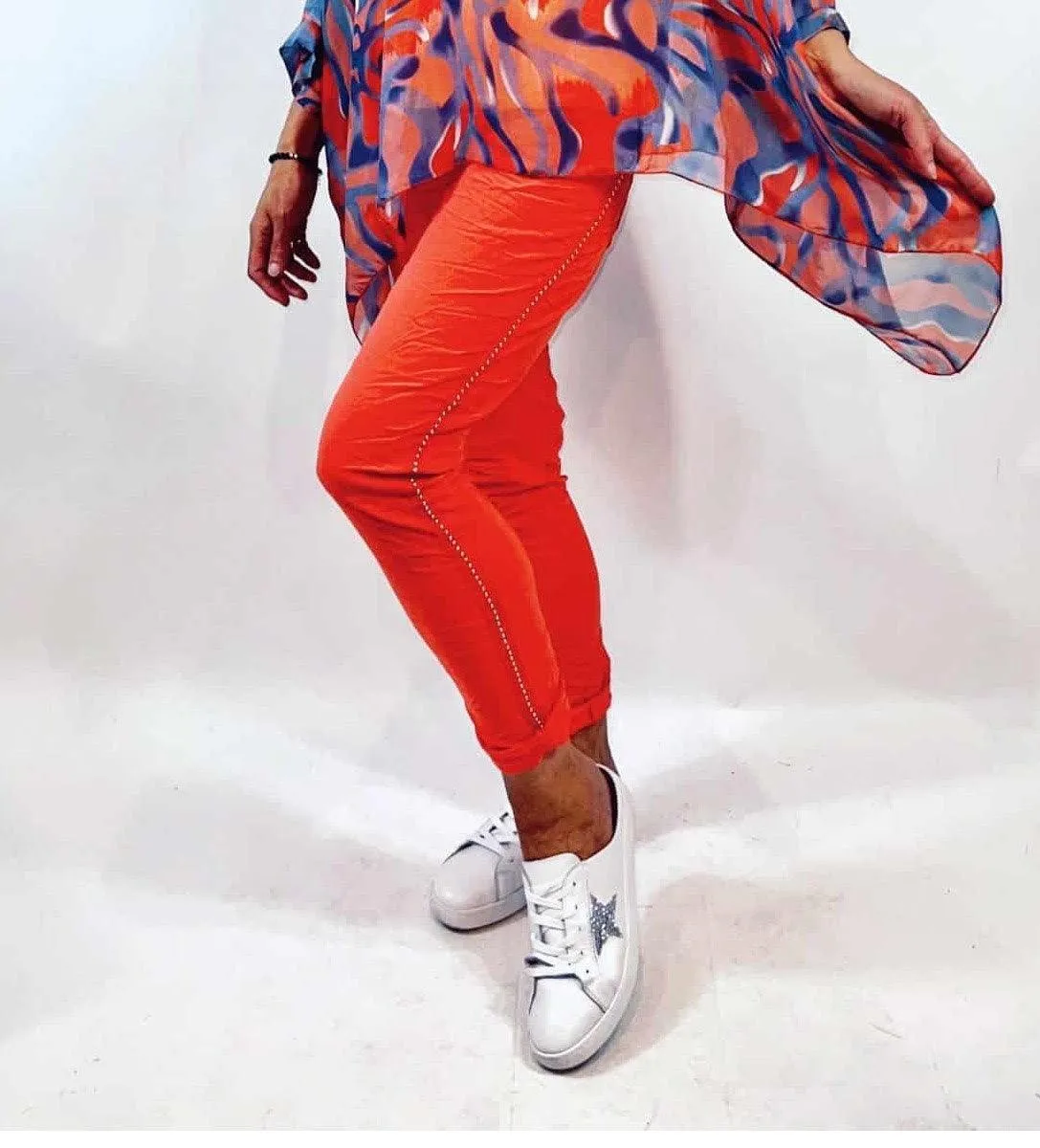 La Strada Stretch Jogger Studded Pants