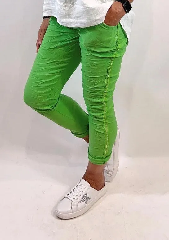 La Strada Stretch Jogger Studded Pants