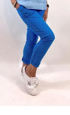 La Strada Stretch Jogger Studded Pants