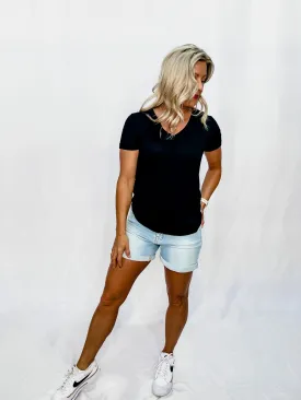 Lanelle V-Neck Tee, Black