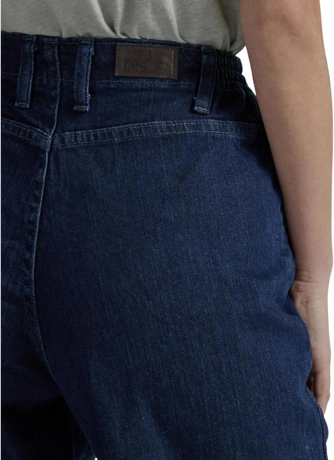 LEE Women's Relaxed-Fit Side Elastic Tapered-Leg Jean