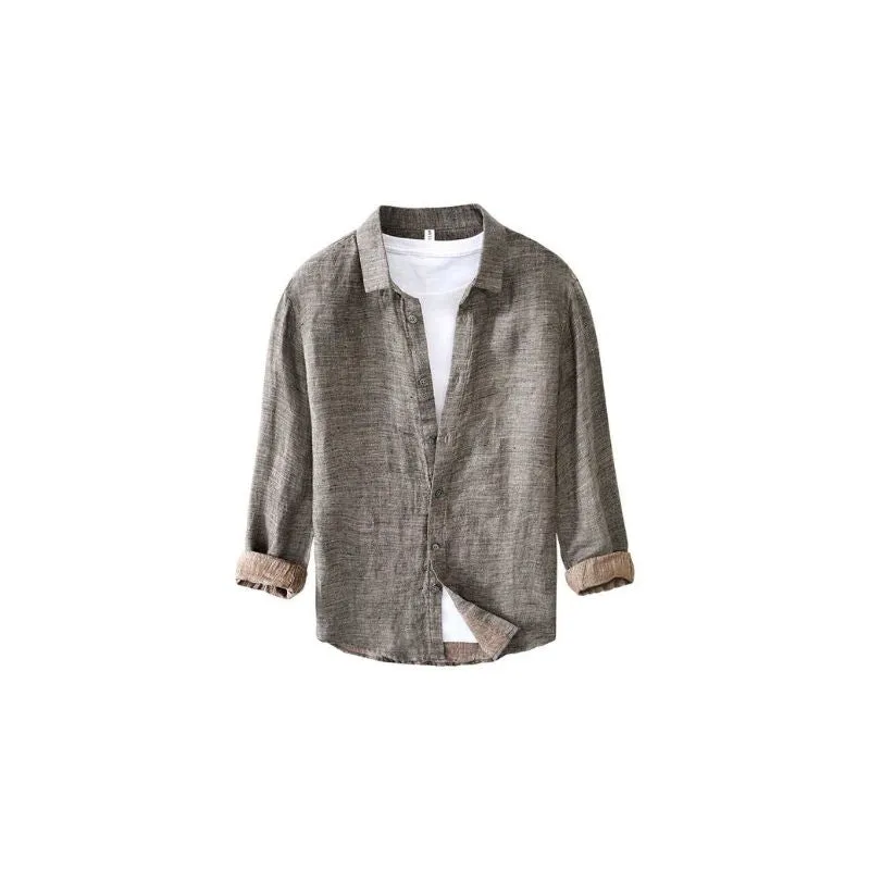 Linen Long Sleeve Shirt Men