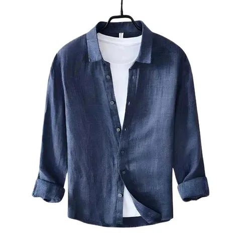 Linen Long Sleeve Shirt Men