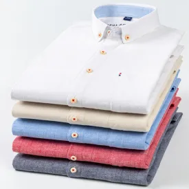 Long Sleeve Cotton Linen Slim Fit Fashion Casual Linen Shirt