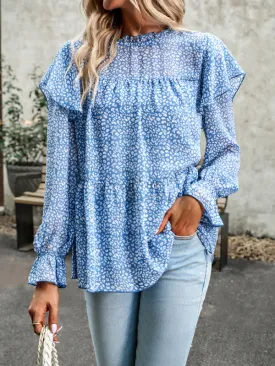 Mahira Floral Shirt Feminine Commuter Long Sleeve Top