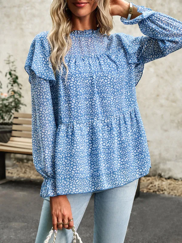 Mahira Floral Shirt Feminine Commuter Long Sleeve Top