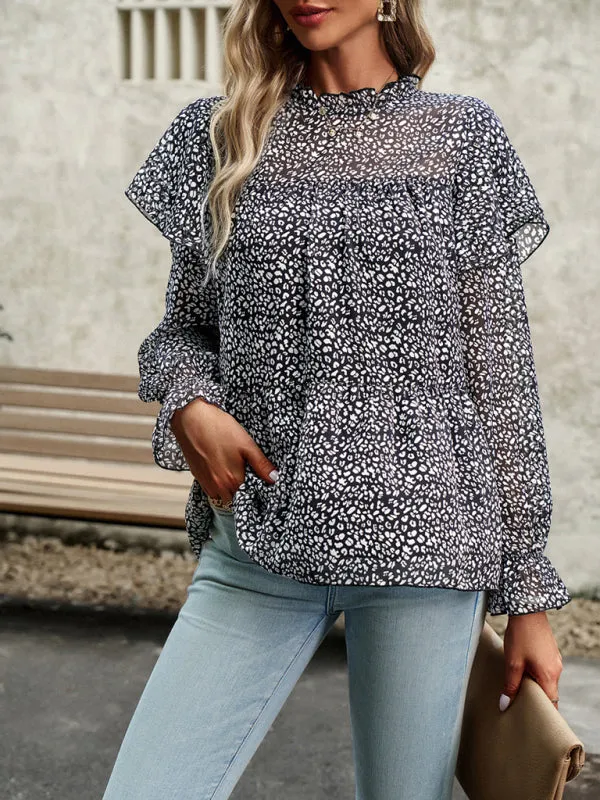 Mahira Floral Shirt Feminine Commuter Long Sleeve Top