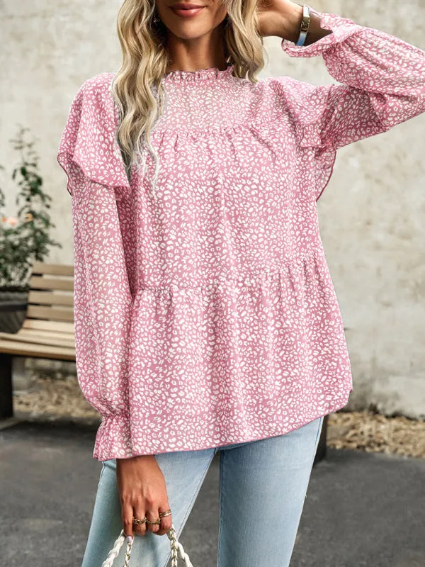 Mahira Floral Shirt Feminine Commuter Long Sleeve Top