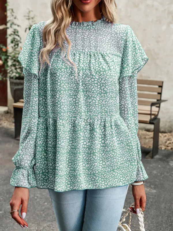 Mahira Floral Shirt Feminine Commuter Long Sleeve Top