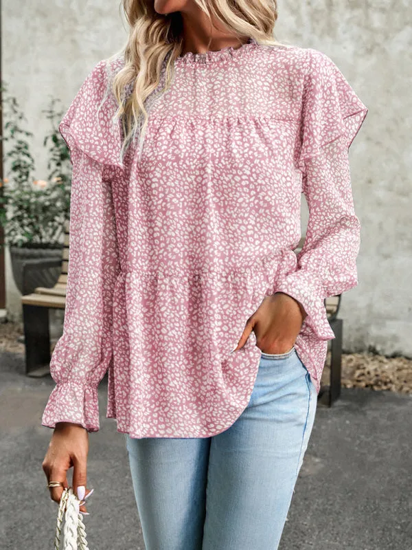 Mahira Floral Shirt Feminine Commuter Long Sleeve Top