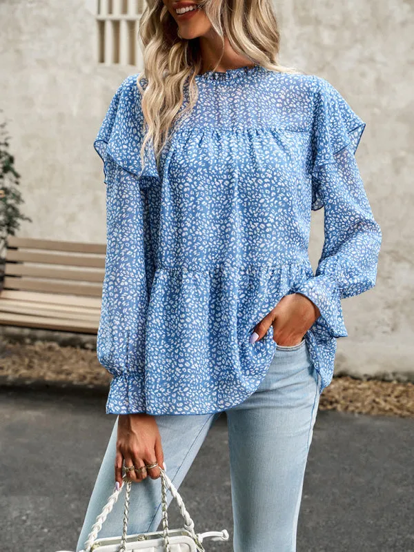 Mahira Floral Shirt Feminine Commuter Long Sleeve Top
