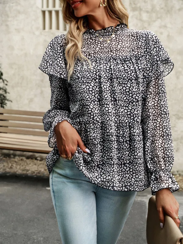 Mahira Floral Shirt Feminine Commuter Long Sleeve Top