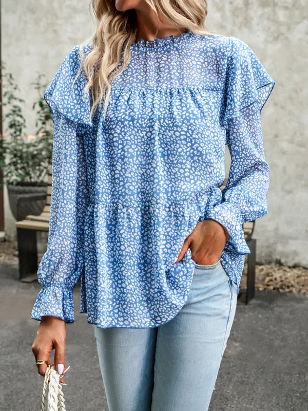 Mahira Floral Shirt Feminine Commuter Long Sleeve Top