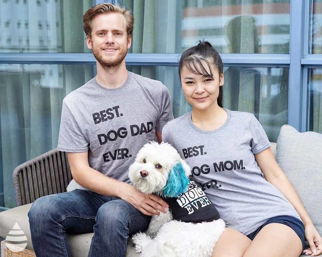 Mens Best Dog Dad Ever T Shirt Funny Fathers Day Hilarious Graphic Puppy Tee Guy