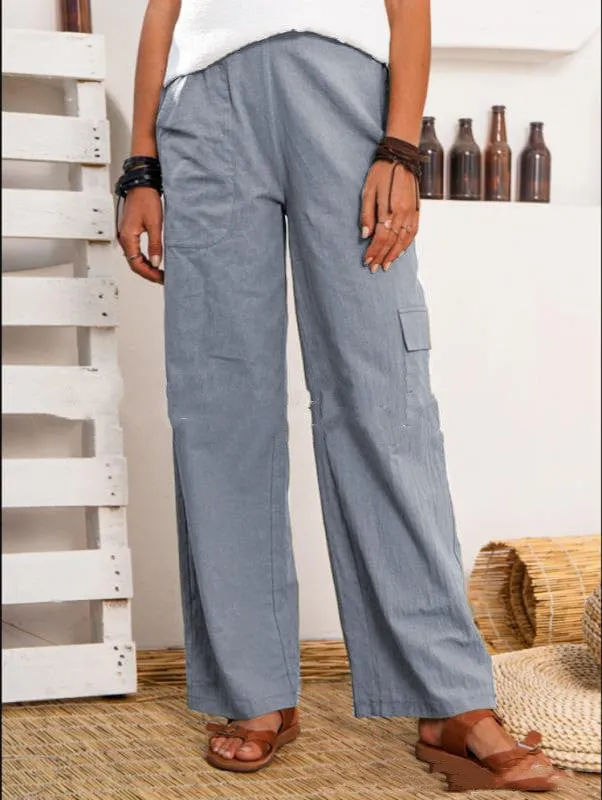 Mia || Cotton And Linen Cargo Pants