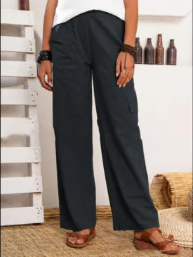 Mia || Cotton And Linen Cargo Pants