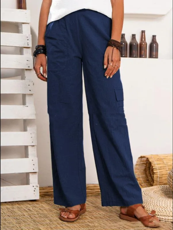 Mia || Cotton And Linen Cargo Pants