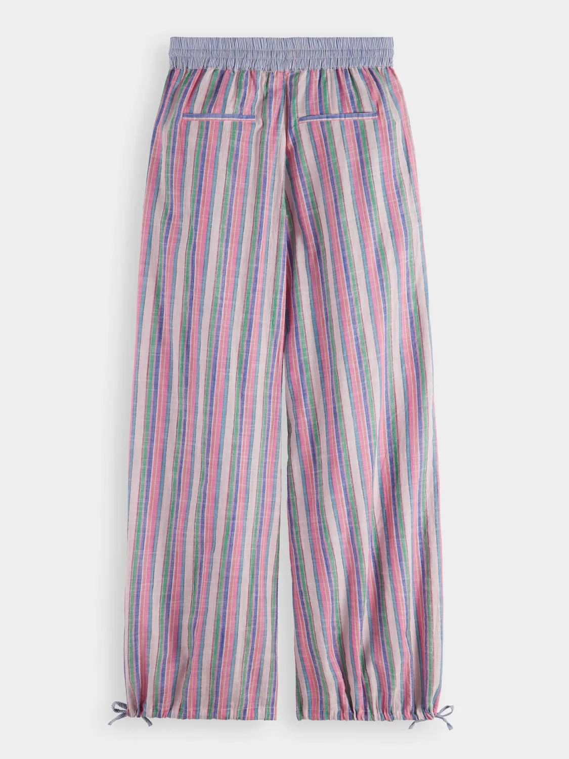 Multicolour lurex striped beach pants