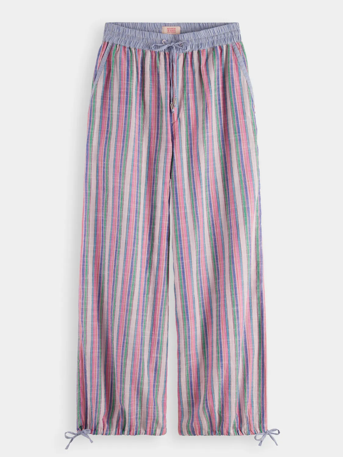 Multicolour lurex striped beach pants