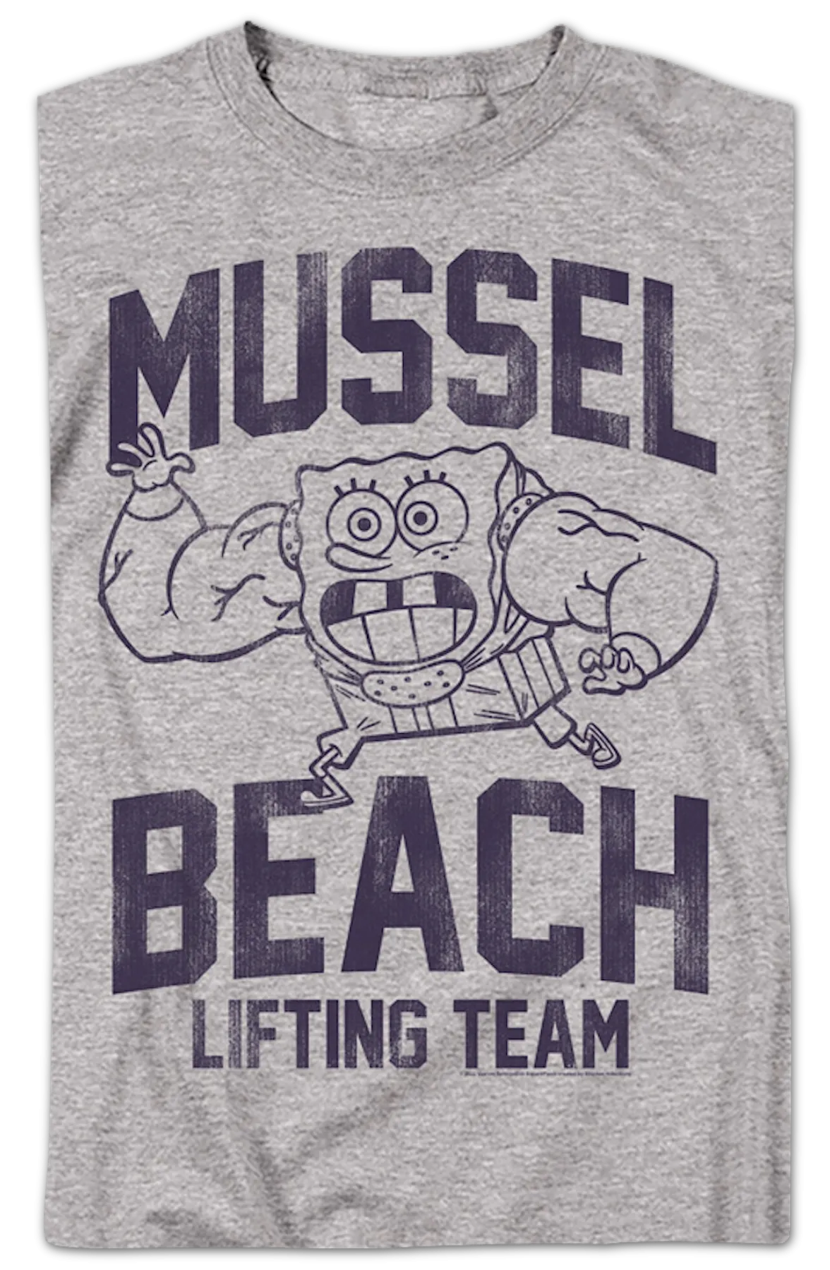 Mussel Beach Lifting Team SpongeBob SquarePants T-Shirt
