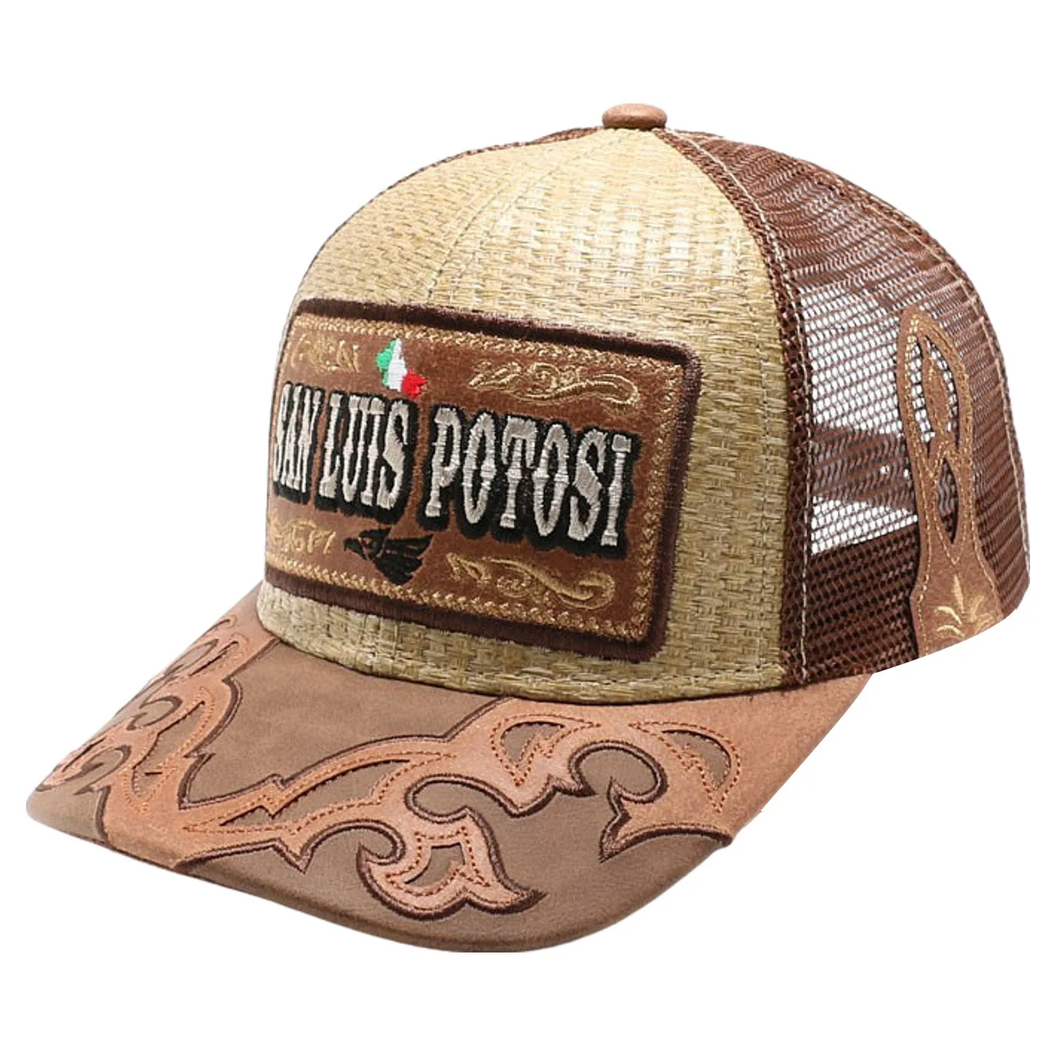 New Straw San Luis Potosi Hat (Khaki/Brown)