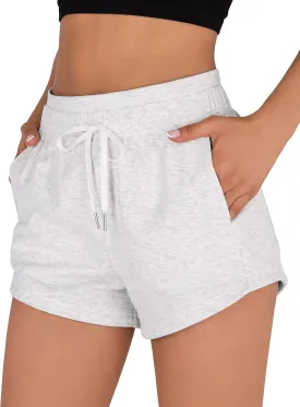 ODODOS Women's Sweat Shorts with Pockets Cotton French Terry Drawstring Summer Workout Casual Lounge Shorts