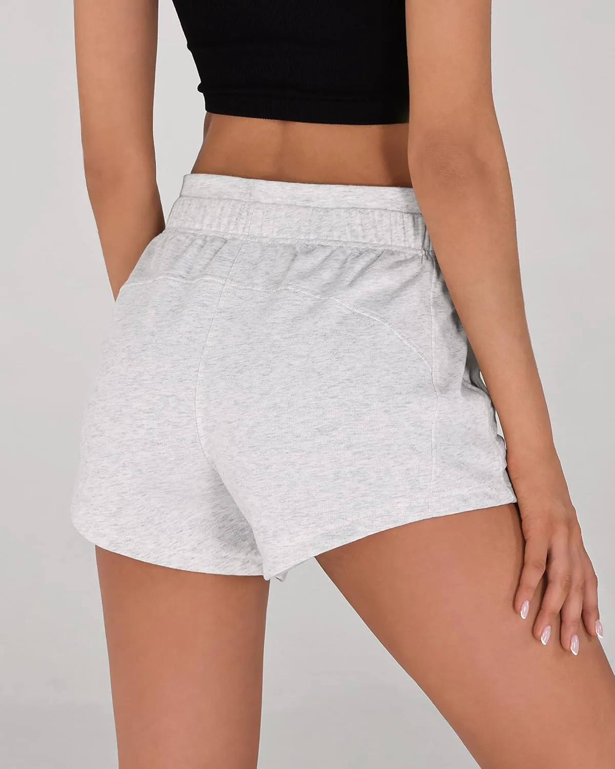 ODODOS Women's Sweat Shorts with Pockets Cotton French Terry Drawstring Summer Workout Casual Lounge Shorts