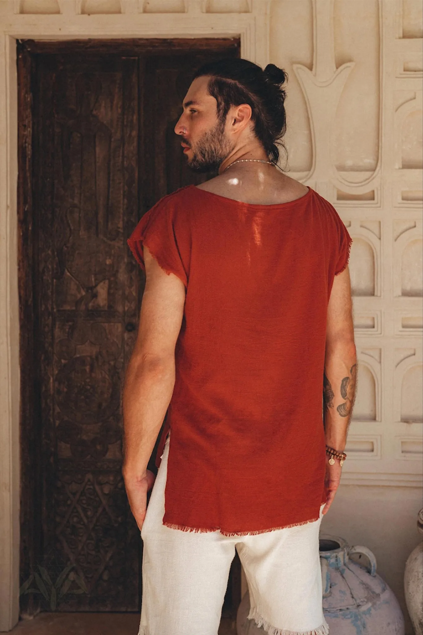 Off-White Handwoven Cotton Shorts for Men