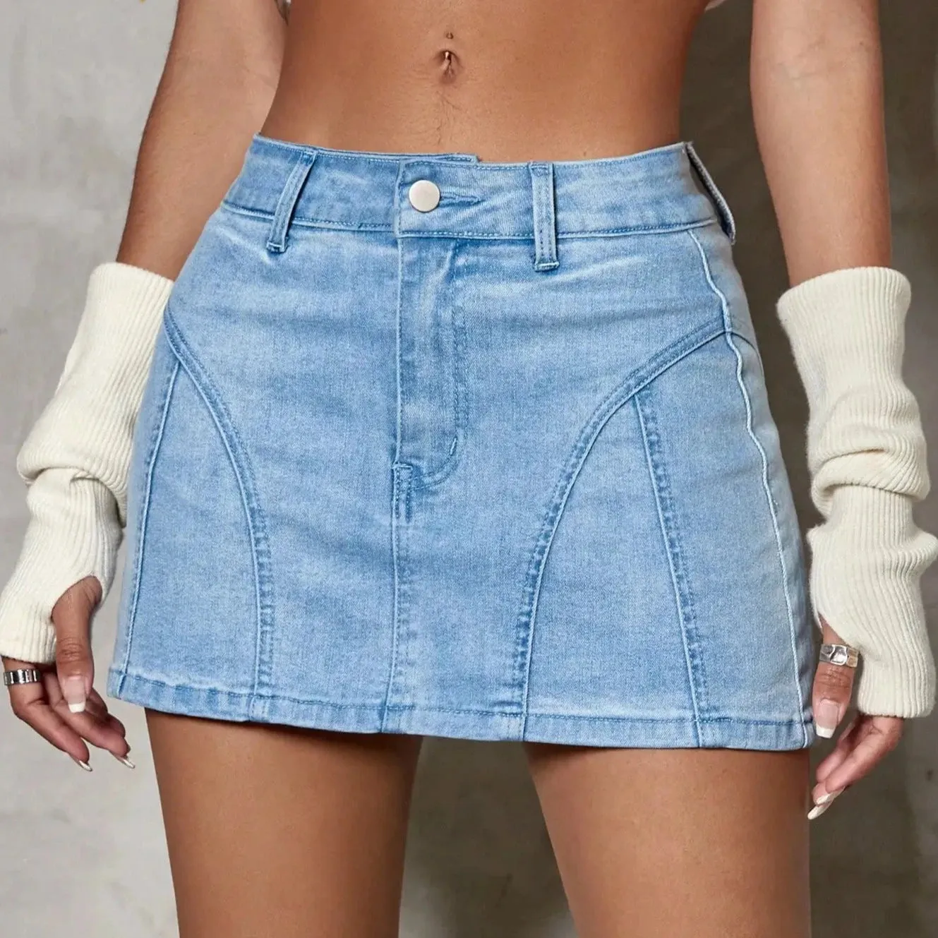 Opal - A-Line Denim Mini Skirt