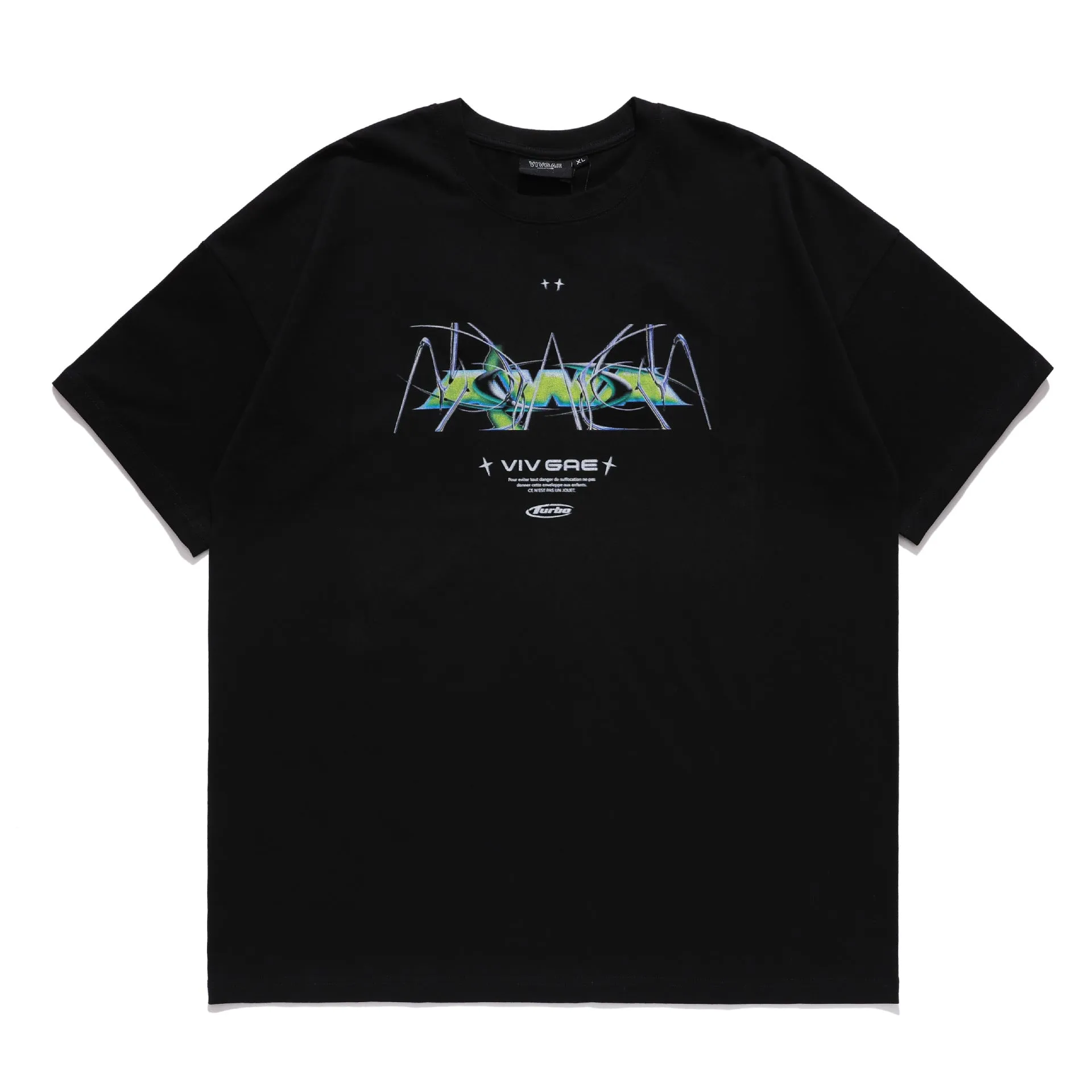Oversized 90S T Shirt Letter Print Simple Dark Style Loose Men's T-shirt
