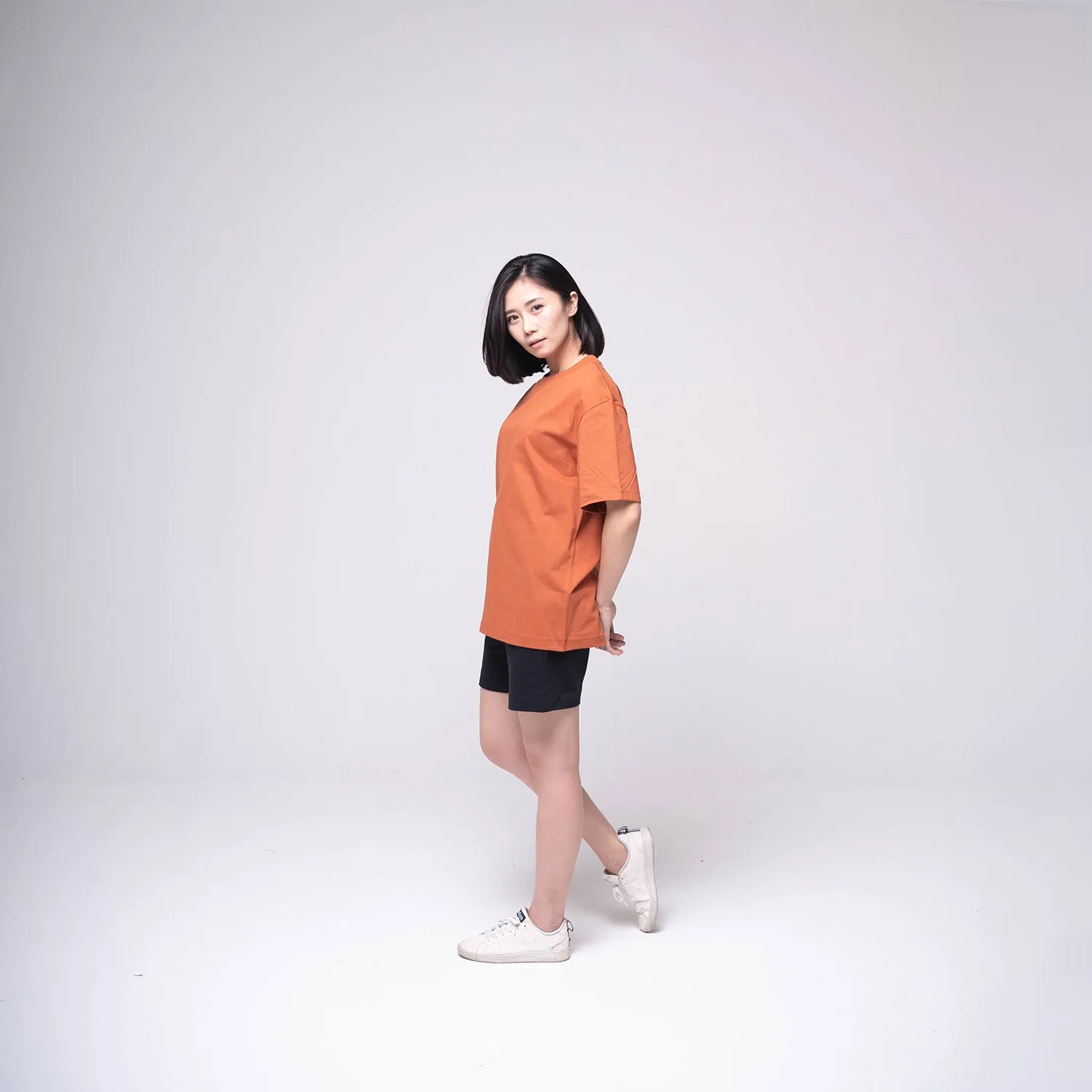Oversized Basic T-shirt Rust