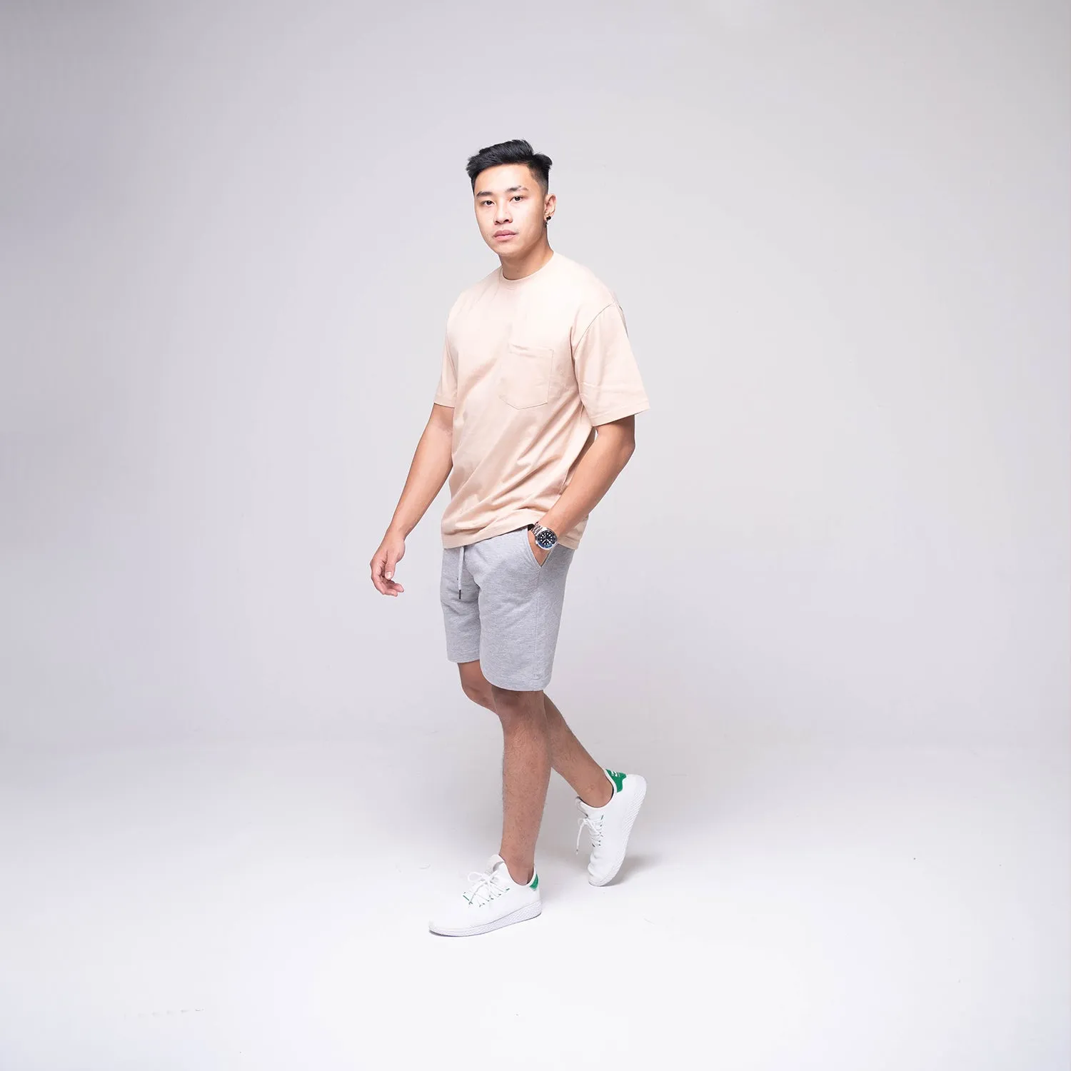 Oversized Pocket T-shirt Beige