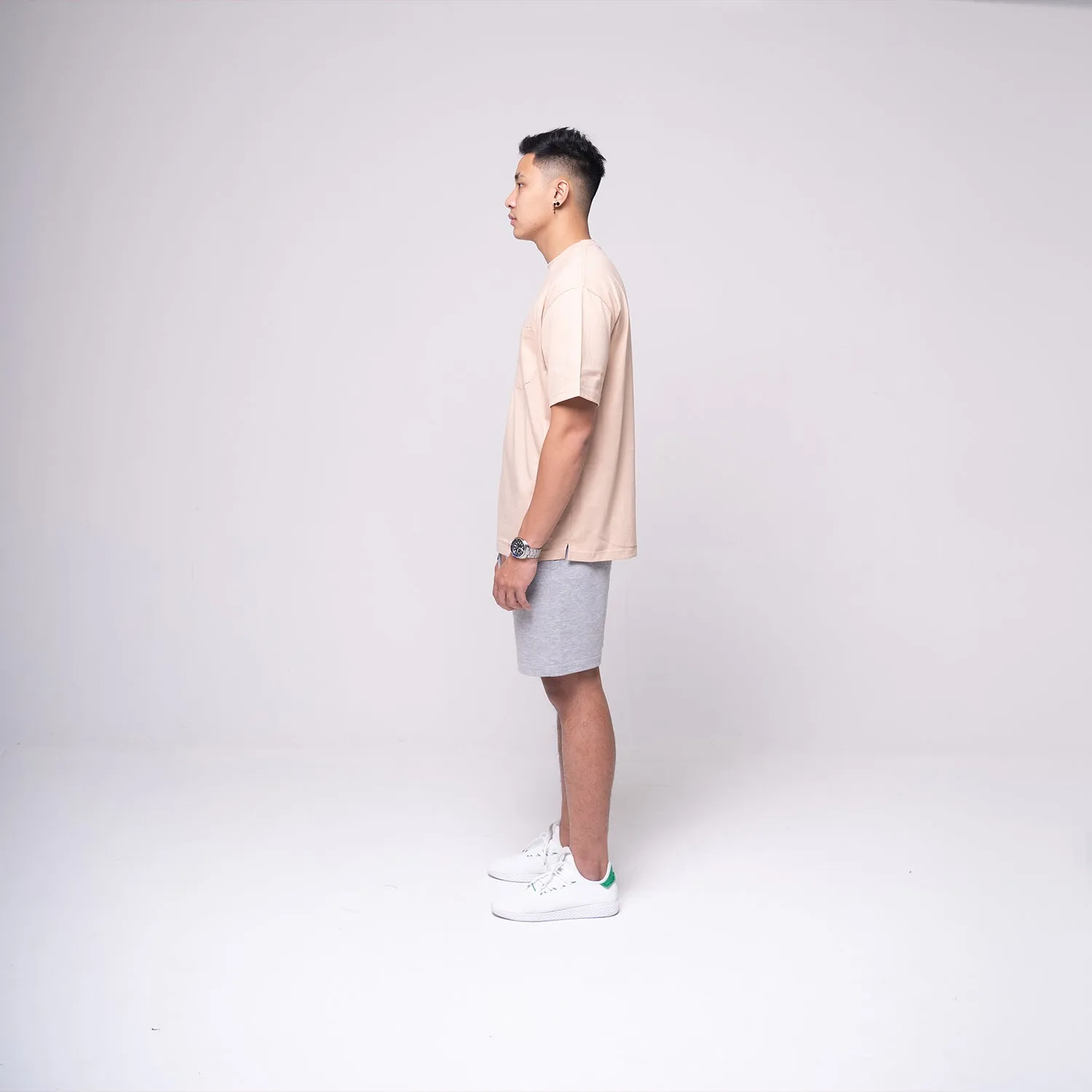 Oversized Pocket T-shirt Beige