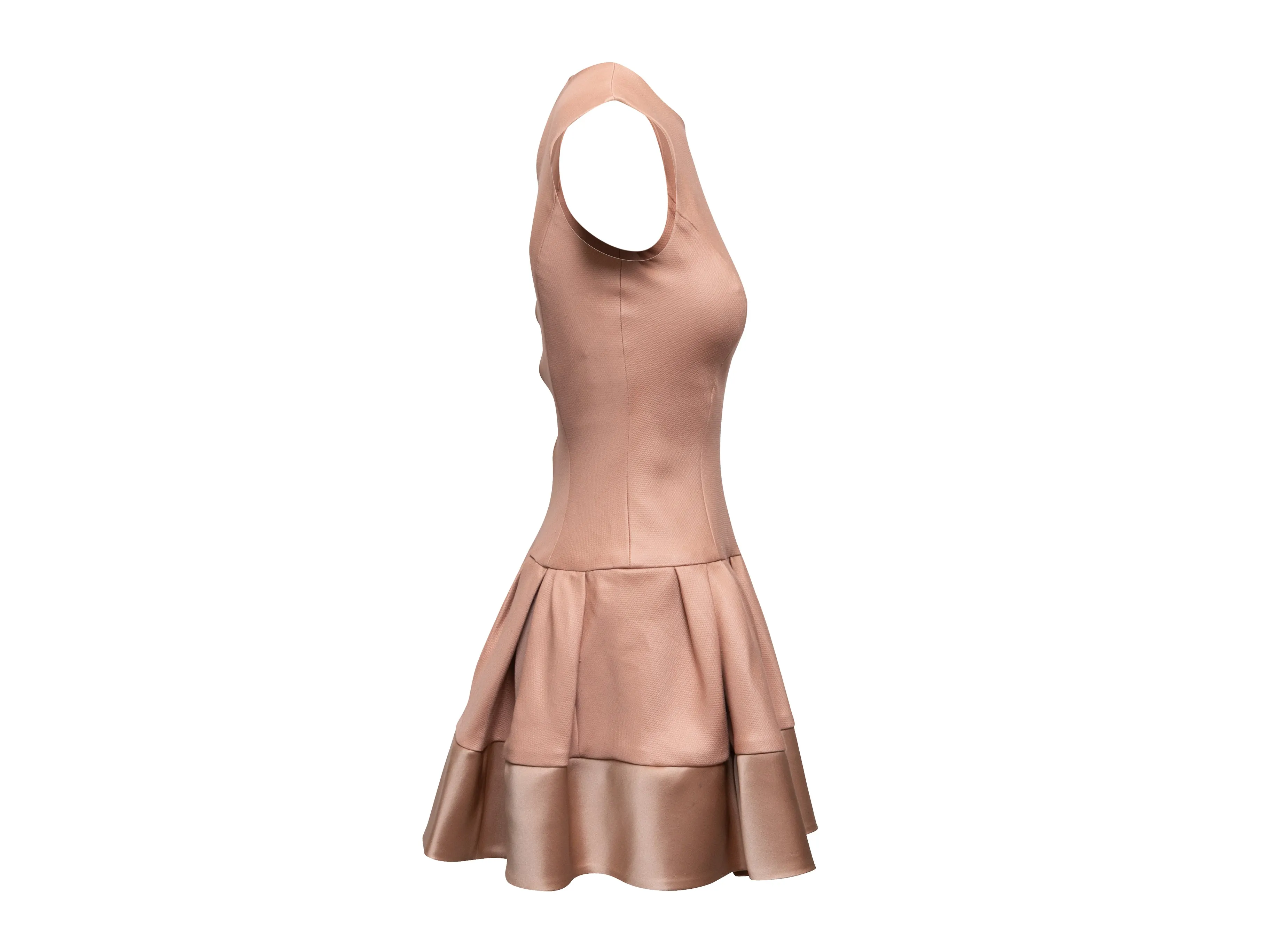 Peach Christian Dior Silk-Blend Sleeveless Dress Size FR 36