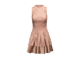 Peach Christian Dior Silk-Blend Sleeveless Dress Size FR 36