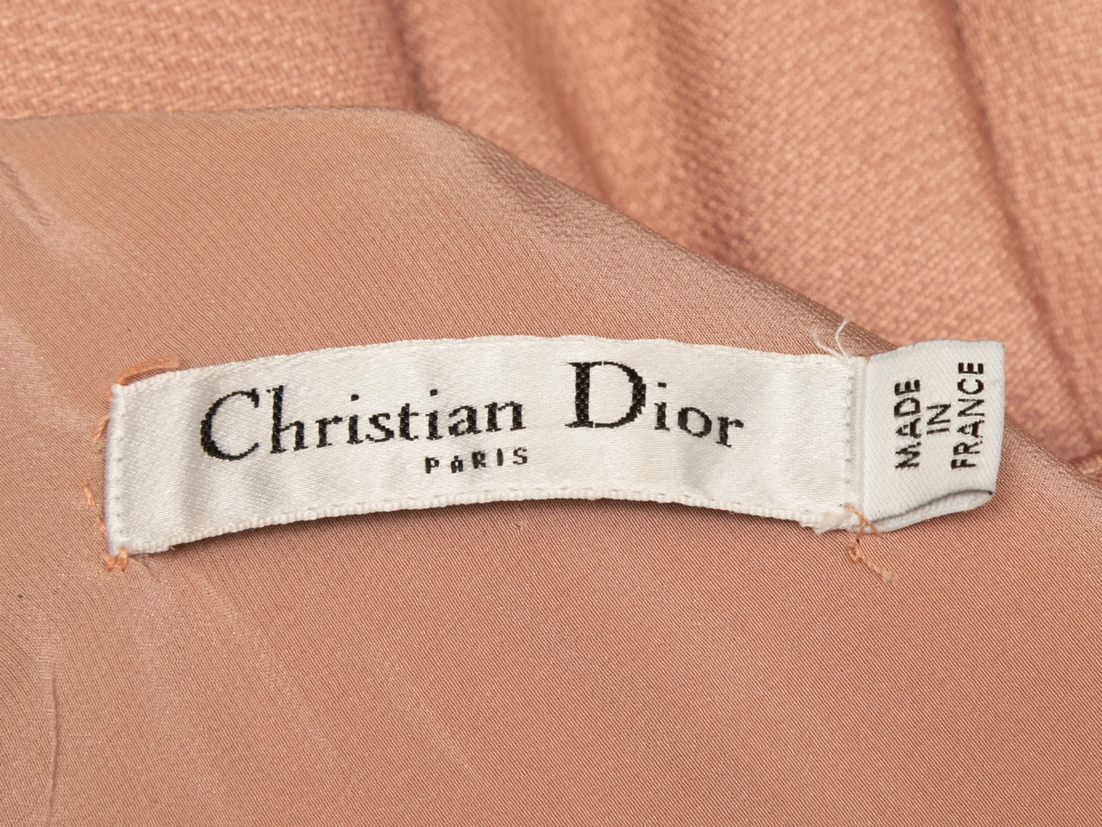 Peach Christian Dior Silk-Blend Sleeveless Dress Size FR 36
