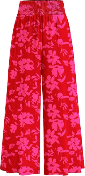 PRETTYGARDEN Women's 2025 Summer Flowy Wide Leg Palazzo Pants Dressy Casual Elastic High Waisted Pockets Boho Beach Trousers