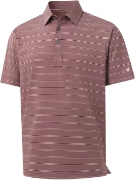 Rouen Polo Shirts for Men Dry Fit Performance Heather Stripe Golf Polo Moisture Wicking Lightweight Breathable Golf Shirts