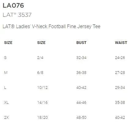 Shepherd Football Spirit Gear - 2023 - Ladies Tee - LAT Apparel Ladies' V-Neck Football Tee - 4.5oz