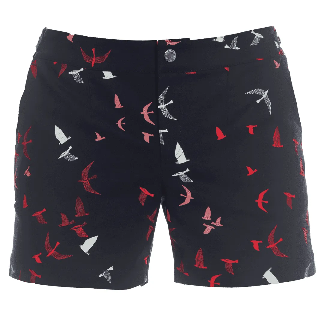 Shorts Navy Blue Flock Print