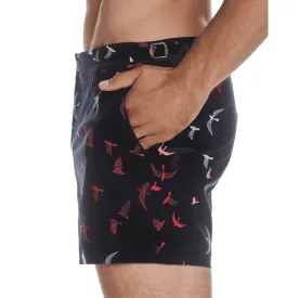 Shorts Navy Blue Flock Print