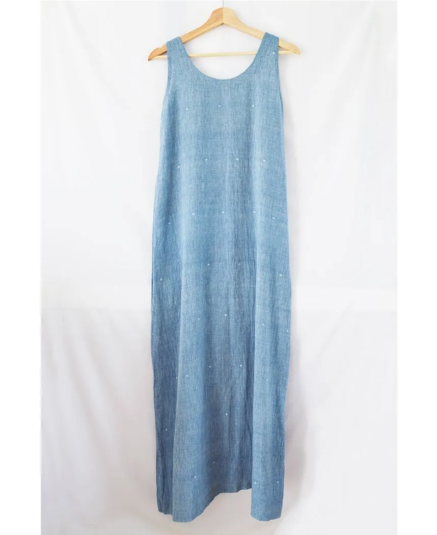 Sleeveless Blue Dress
