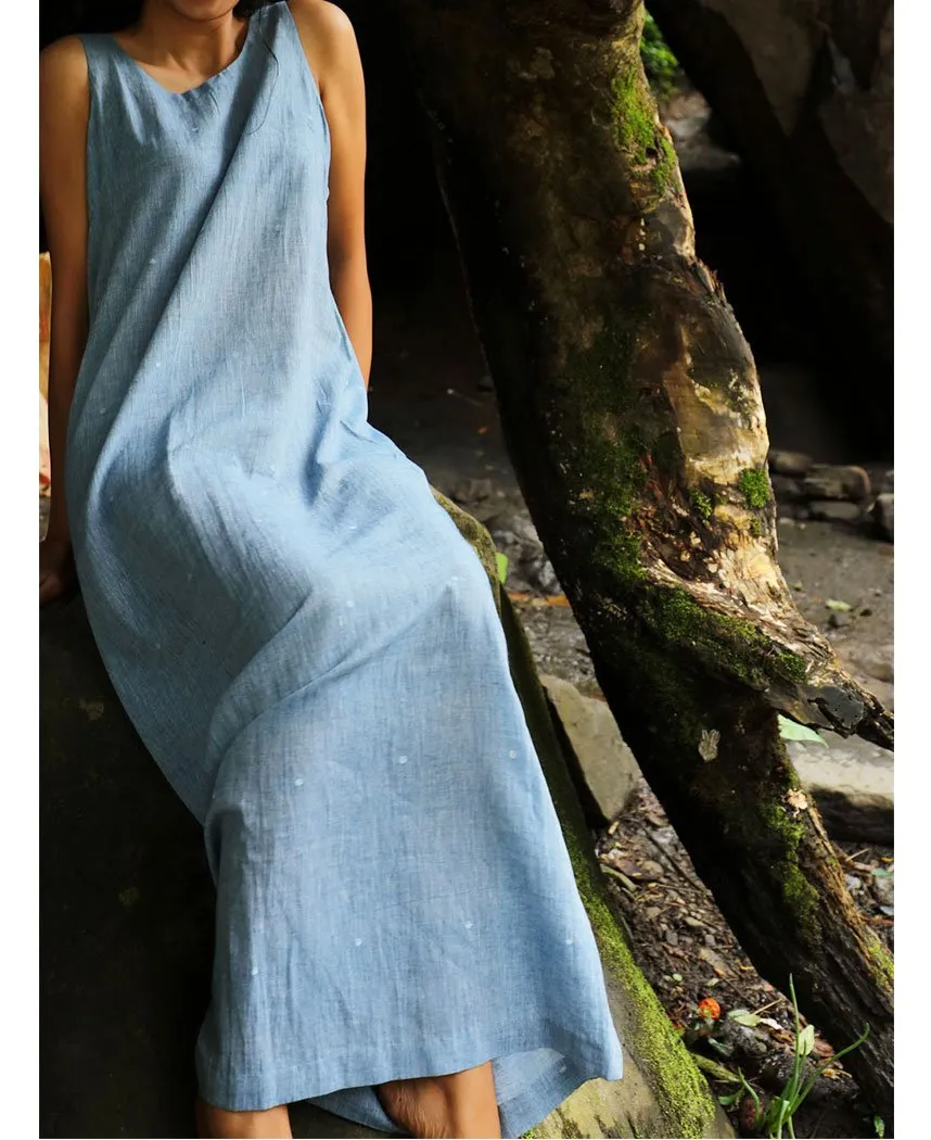 Sleeveless Blue Dress