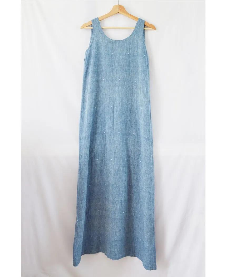 Sleeveless Blue Dress